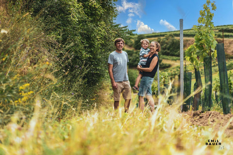 The Emil Bauer family on their vineyard in Wagram, Austria