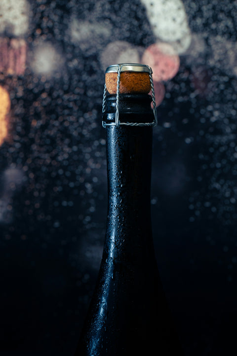Ice cold bottle of Furmint sparkling wine made by the traditional method. 