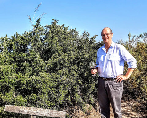 Jean-Edouard de Rochebouet is pictured in Valle de Uco holding a glass of red instead of his quality sparkling wine 
