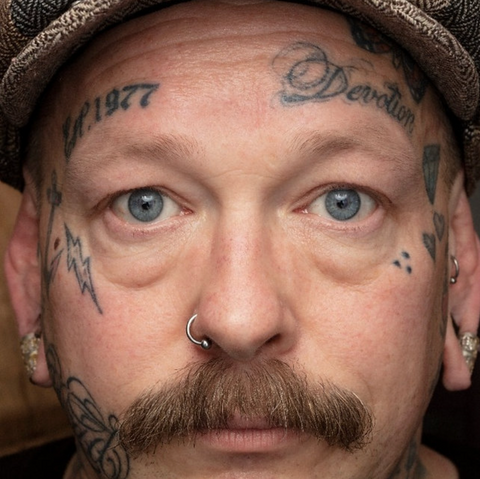 Jamie, a boldly tattooed man that gives his name and face to the exciting Pet Nat from Renegade Winery. 