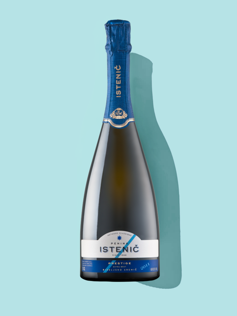 Prestige Extra Brut is traditional method sparkling wine from Slovenia
