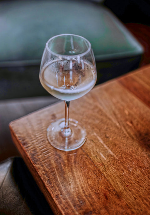 A glass of fresh dry white wine
