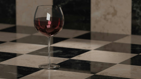 Sophisticated glass of Carmenere Bordeaux red wine with a deep red colour 
